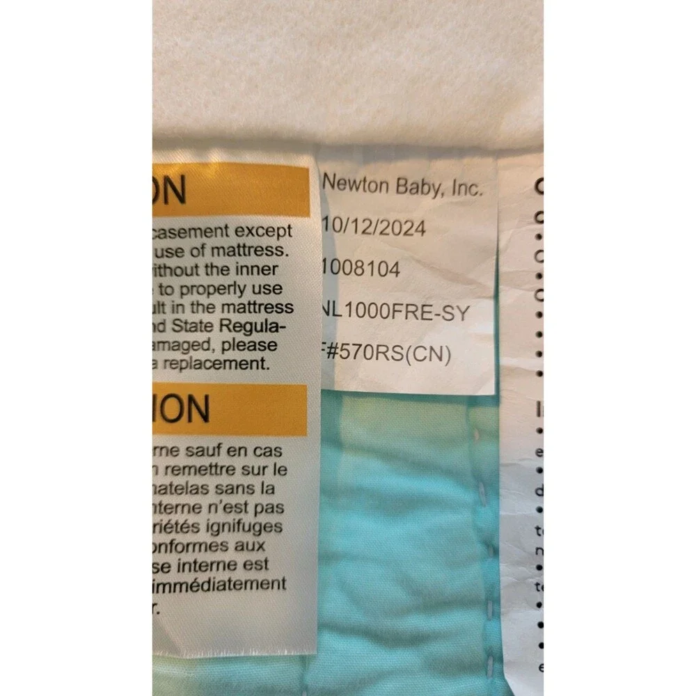 Newton Baby Crib Mattress Cover Protector White Zip Closure Standard Crib Size